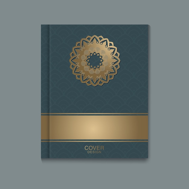 folletos con emblemas de oro 3d