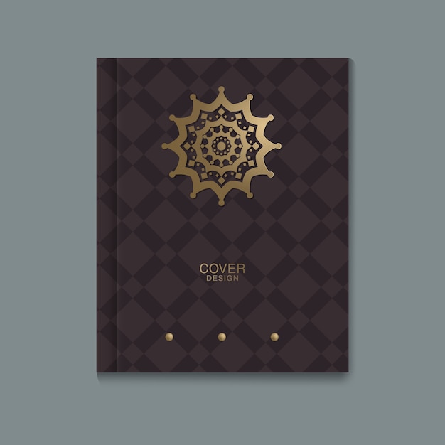folletos con emblemas de oro 3d