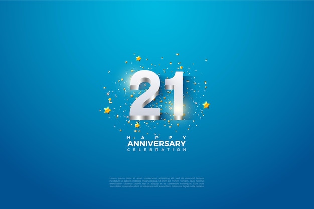 Fondo del 21 aniversario con números derivados de plata.