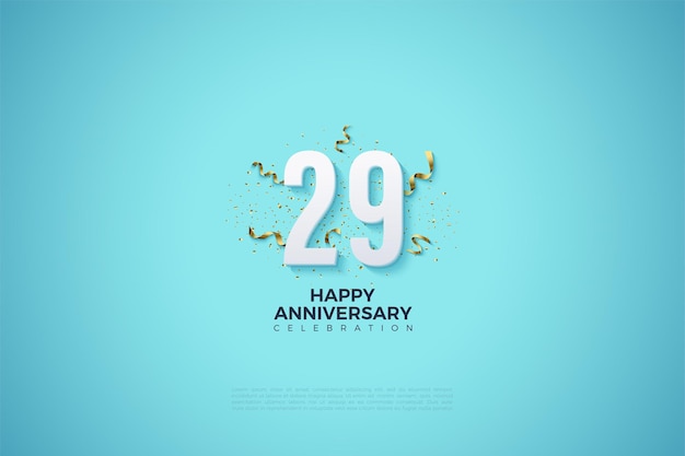 Fondo del 29 aniversario con cinta 3d.