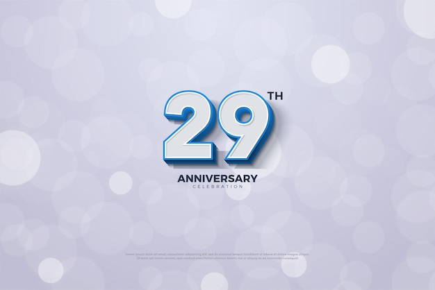 Fondo del 29 aniversario con ilustración de diseño de números