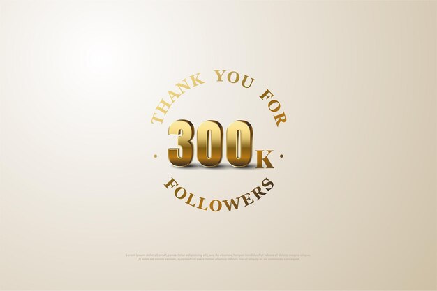 Fondo 300k seguidores con números 3D