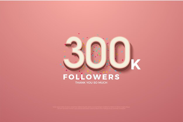 Fondo 300k seguidores con números 3D