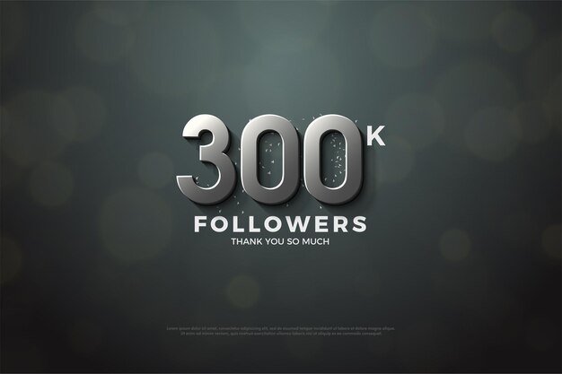 Fondo 300k seguidores con números 3D
