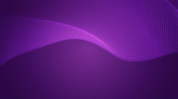 Fondo 3d abstracto vector con curvas y onda