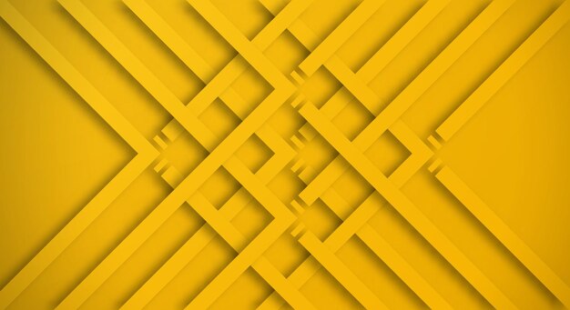 Vector fondo 3d amarillo abstracto con líneas amarillas estilo de corte de papel texturizado para diseño póster banner