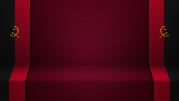 Fondo 3D con bandera de Angola Un elemento de impacto para el uso que desea hacer de él