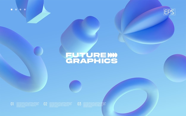 Fondo 3D con formas geométricas de gradiente