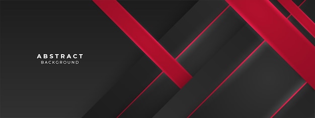 Fondo 3d de formas geométricas negras y rojas abstractas Ilustración vectorial diseño gráfico abstracto banner patrón presentación fondo papel tapiz plantilla web