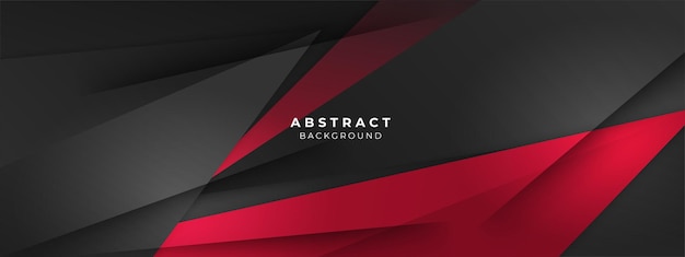 Fondo 3d de formas geométricas negras y rojas abstractas Ilustración vectorial diseño gráfico abstracto banner patrón presentación fondo papel tapiz plantilla web