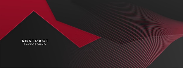 Fondo 3d de formas geométricas negras y rojas abstractas Ilustración vectorial diseño gráfico abstracto banner patrón presentación fondo papel tapiz plantilla web