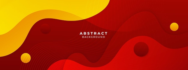 Fondo 3d de formas geométricas rojas y amarillas abstractas Ilustración vectorial diseño gráfico abstracto banner patrón presentación fondo papel tapiz plantilla web