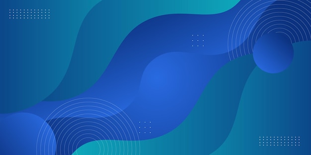 Fondo 3D minimalista abstracto con un patrón de ondas azules coloridas Diseño de elementos de forma simple Vector