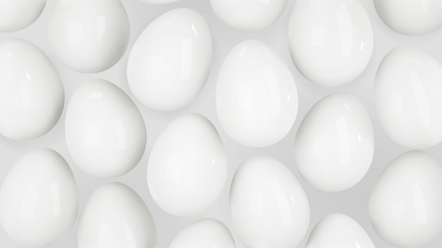 Fondo 3d minimalista con huevos blancos