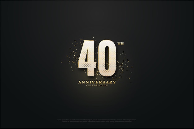 Fondo 40 Aniversario con efecto de luz en el centro que ilumina los números.