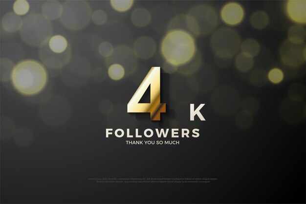 Fondo de 4k seguidores con lujo dorado que lo envuelve
