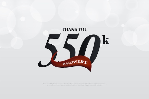 Fondo de 550k seguidores con diseño de número plano