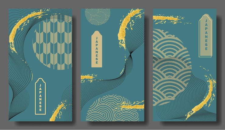 fondo abstract vectorial patrón japonés de la naturaleza productos de lujo o premium diseño de logotipo