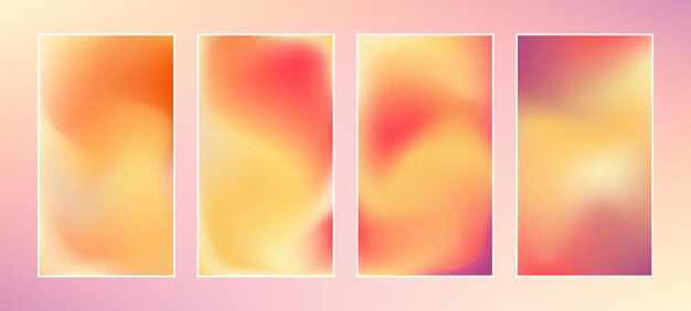 Fondo abstractamente colorido en color melocotón Gradiente de malla brillante Conjunto de fondos vectoriales