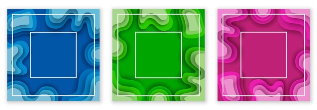 Fondo abstracto 3D con formas cortadas en papel