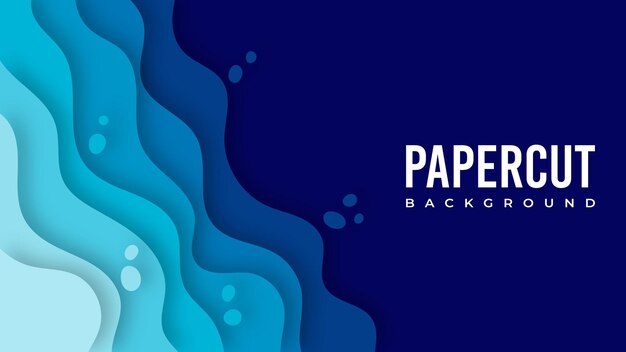 Fondo abstracto 3D con formas de corte de papel azul