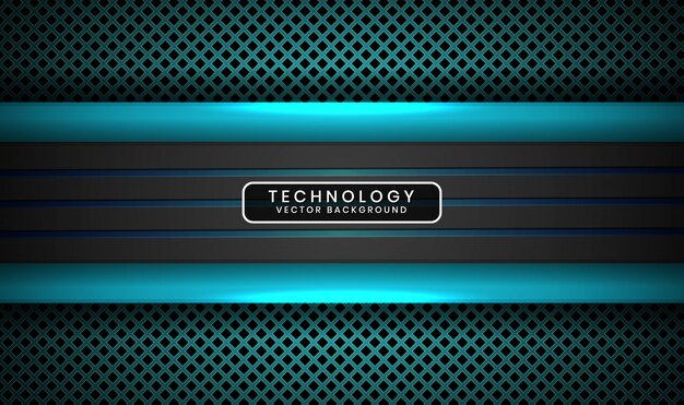 Fondo abstracto 3D tecnología negro y azul con efecto de luz