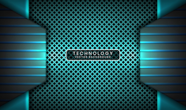 Fondo abstracto 3D tecnología negro y azul con efecto de luz