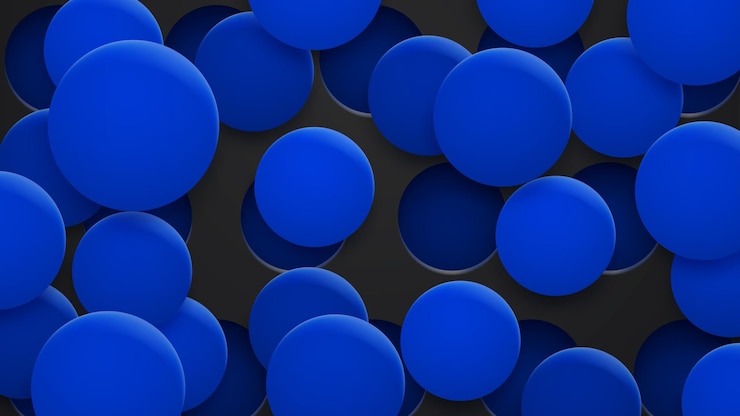 Vector fondo abstracto de agujeros y círculos con sombras en colores azules