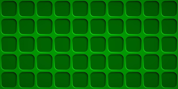 Fondo abstracto con agujeros cuadrados en colores verdes