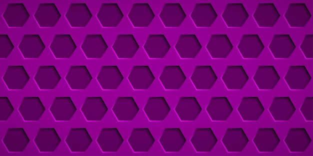 Fondo abstracto con agujeros hexagonales en colores morados