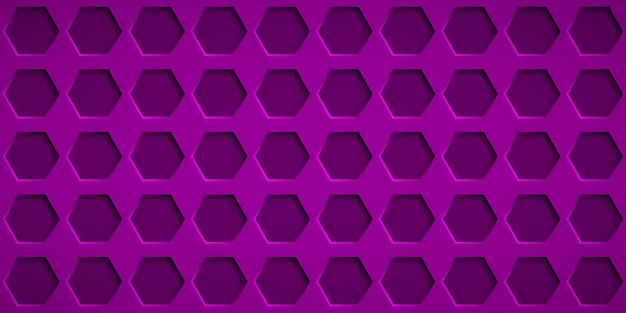 Fondo abstracto con agujeros hexagonales en colores morados
