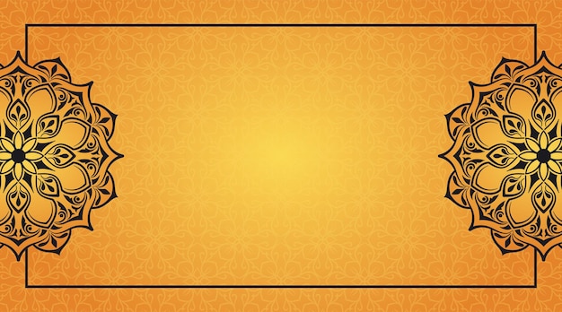 fondo abstracto amarillo con mandala ornamental