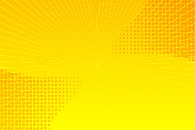 Fondo abstracto amarillo sunburst con trama de semitonos