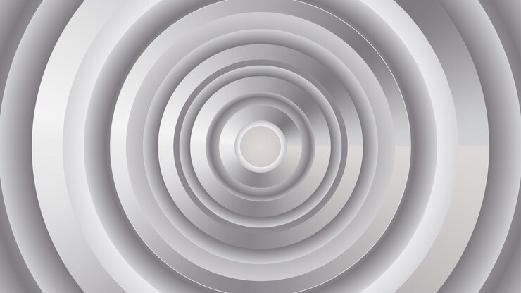 Vector un fondo abstracto artístico con túneles circulares grises que crean una sensación de profundidad y perspectiva