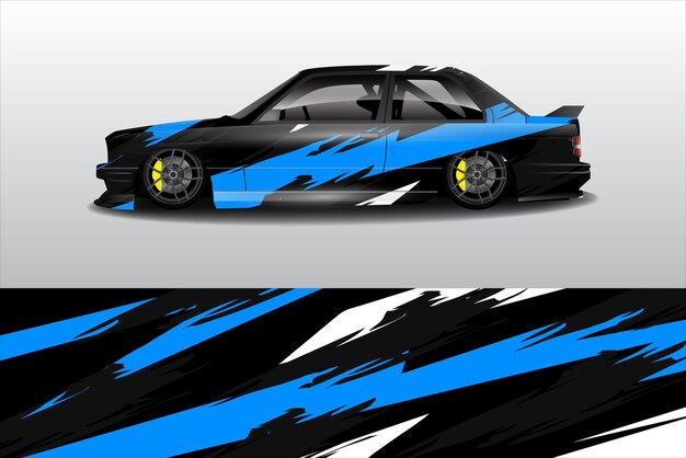 Fondo abstracto de automóviles deportivos de carreras para el diseño de pegatinas de envoltura vectorial de automóviles