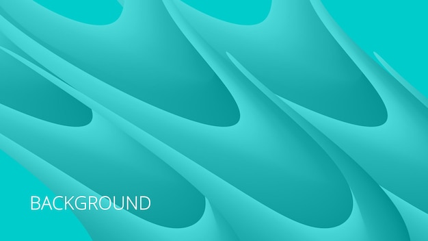 Fondo abstracto azul azul con textura 3D líneas onduladas y transición de gradiente Forma de planta exótica