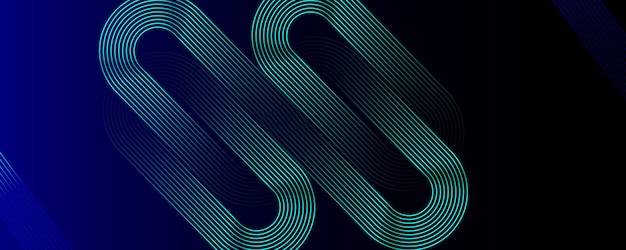 Fondo abstracto azul brillante con líneas geométricas azules brillantes