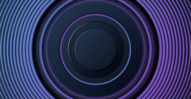 Fondo abstracto azul claro con formas geométricas de anillos escalonados