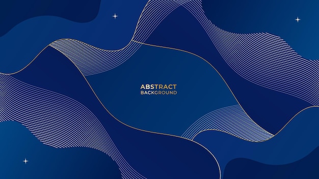 Fondo abstracto azul y dorado