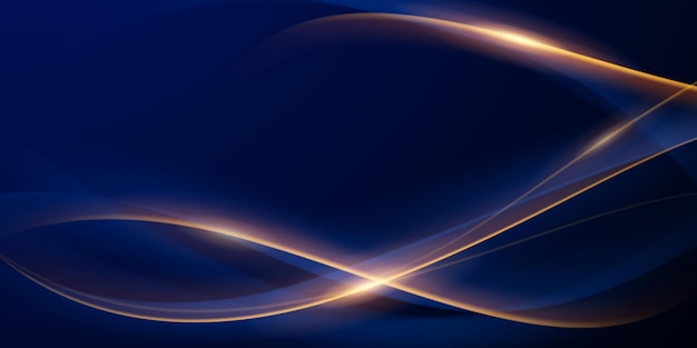 Fondo abstracto azul con elementos dorados de lujo ilustración vectorial