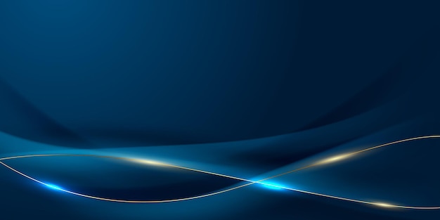 Fondo abstracto azul con elementos dorados de lujo ilustración vectorial