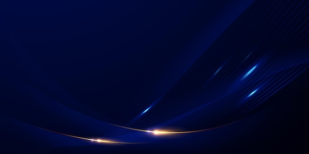 Fondo abstracto azul con elementos dorados de lujo ilustración vectorial