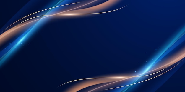 Fondo abstracto azul con elementos dorados de lujo ilustración vectorial