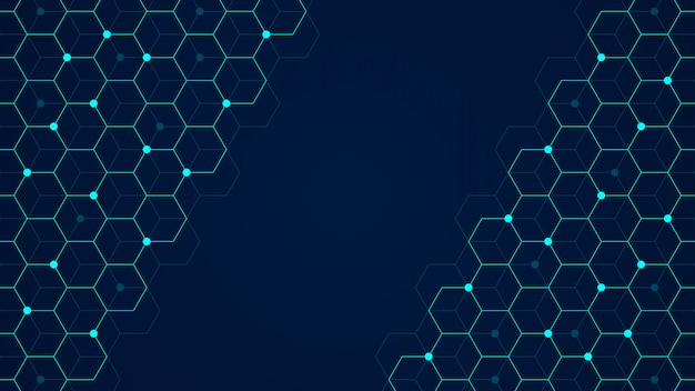 Fondo abstracto azul del hexágono