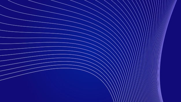 Fondo abstracto azul con imagen vectorial de línea curva
