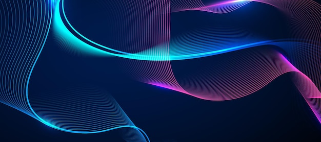 Fondo abstracto azul con líneas fluidas