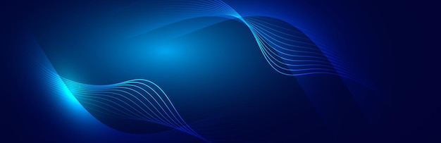 Fondo abstracto azul con líneas fluidas