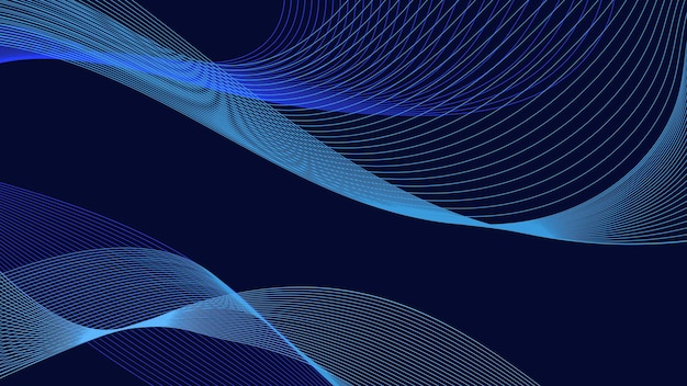 Fondo abstracto azul con líneas onduladas Ilustración vectorial para su diseño.