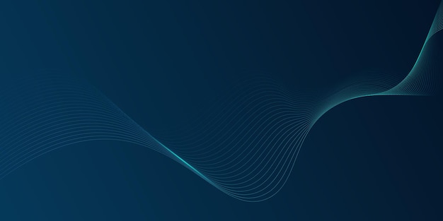 Fondo abstracto azul oscuro Fondo de línea de tecnología futurista con efecto de luz ondulada eps10