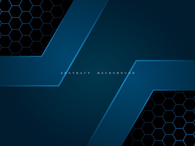 fondo abstracto azul oscuro hexagonal con neón realista